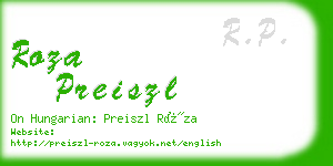 roza preiszl business card